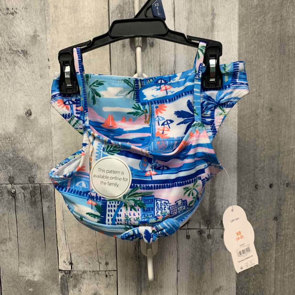 Size 4/5 White/Blue Wonder Nation Swim Suit - 2pc+ - OodlesCB
