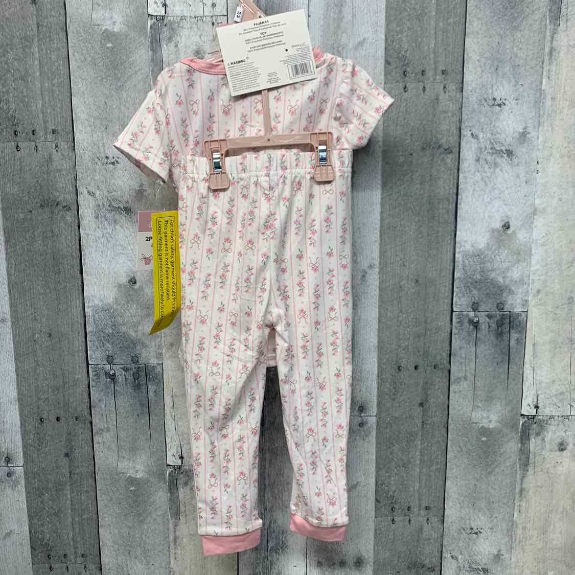 Size 24 Months Pink/White B Brand 2pc PJs