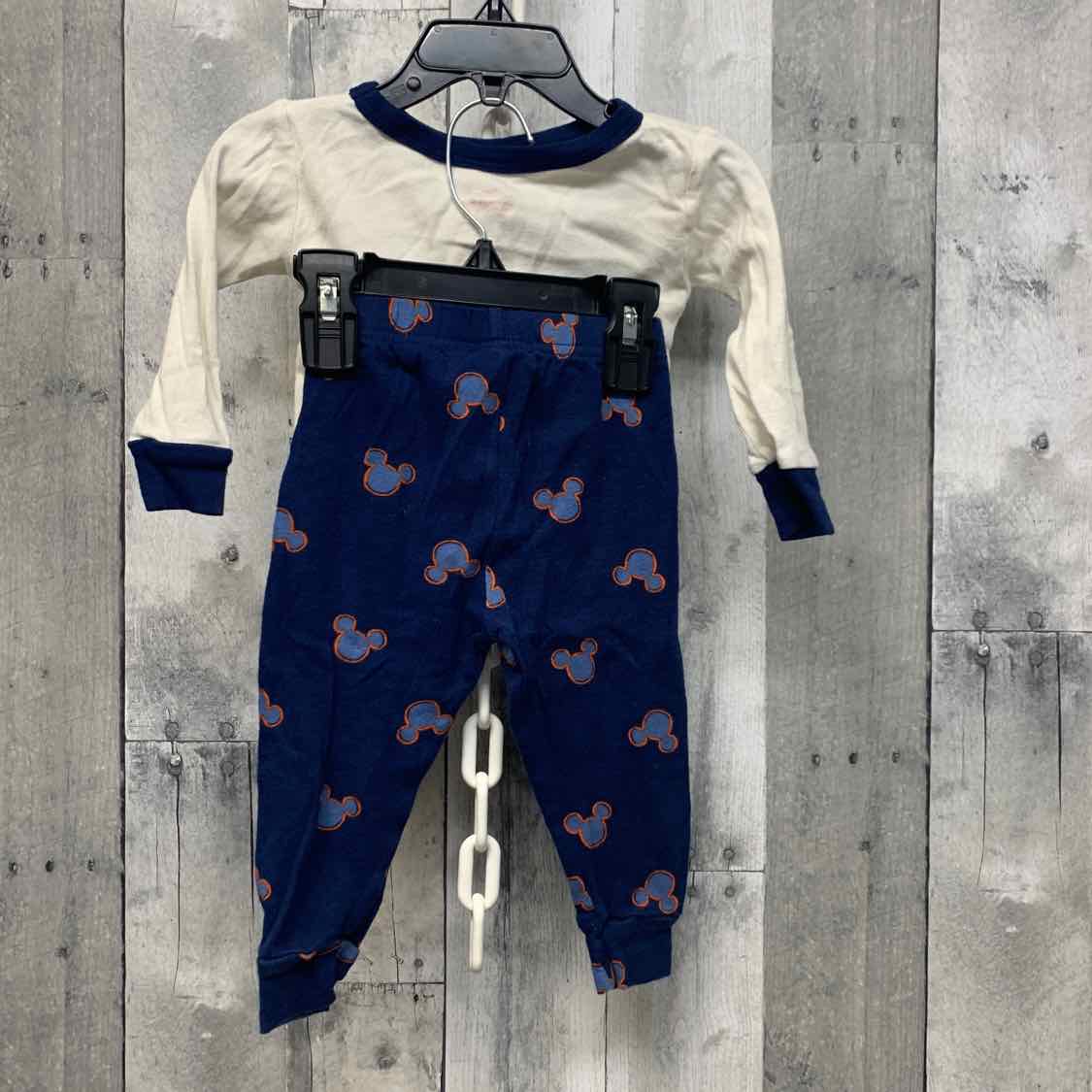 Size 18 Months White/Blue Disney 2pc PJs