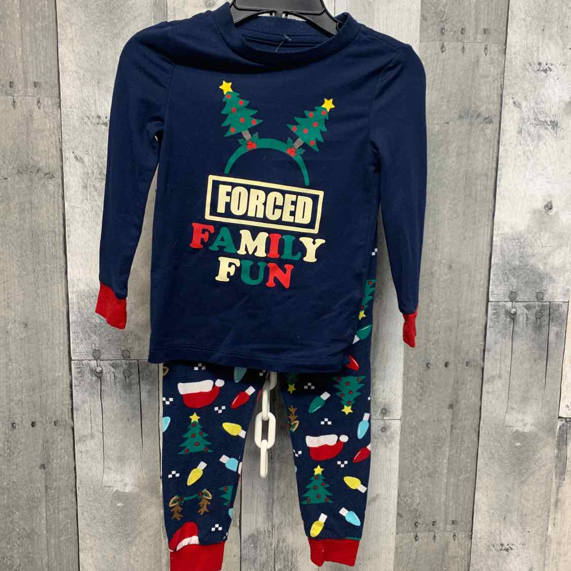 Size 2T Navy/Red Holiday Brands 2pc PJs