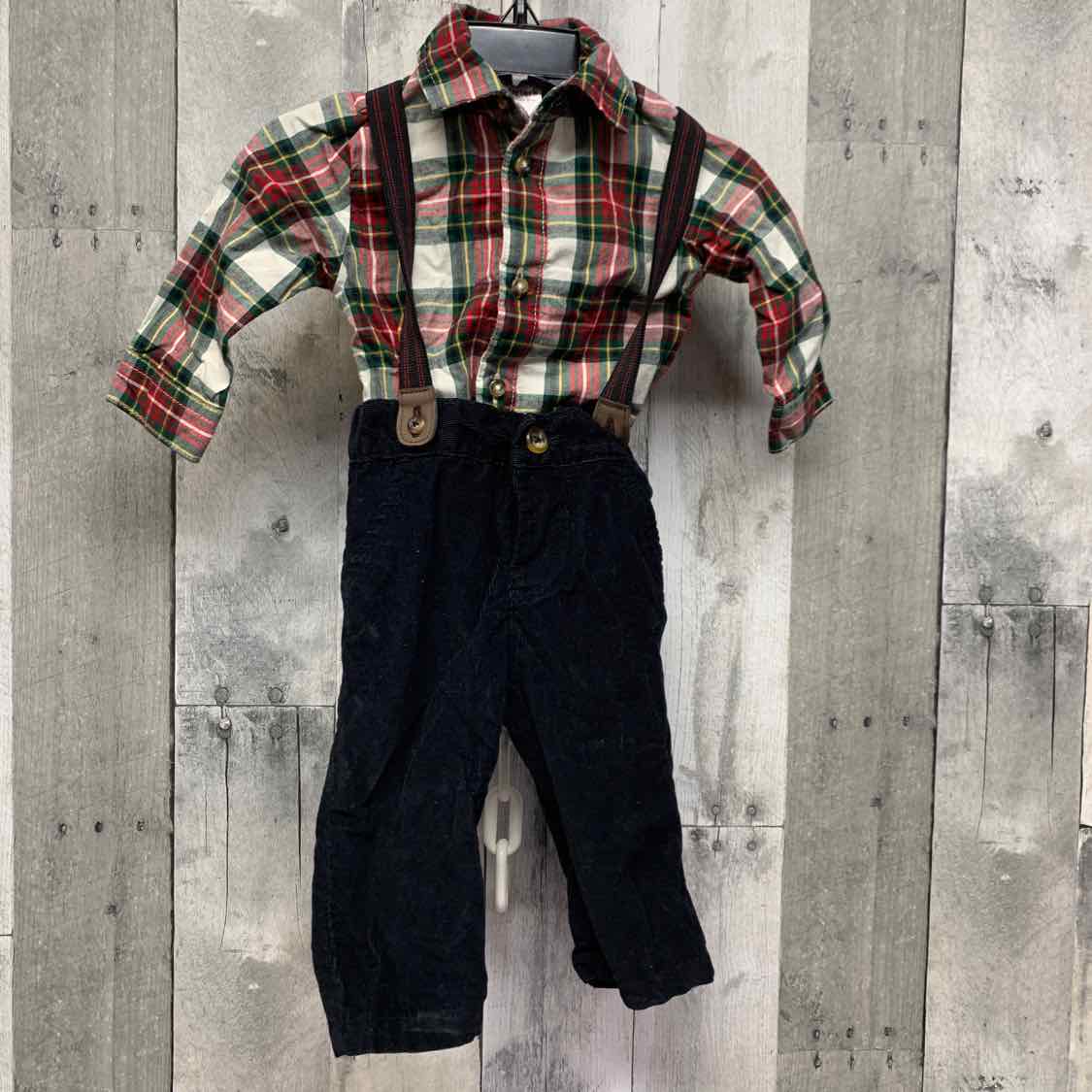 Size 6 Months Red/Black Carter's Shirt/Pants