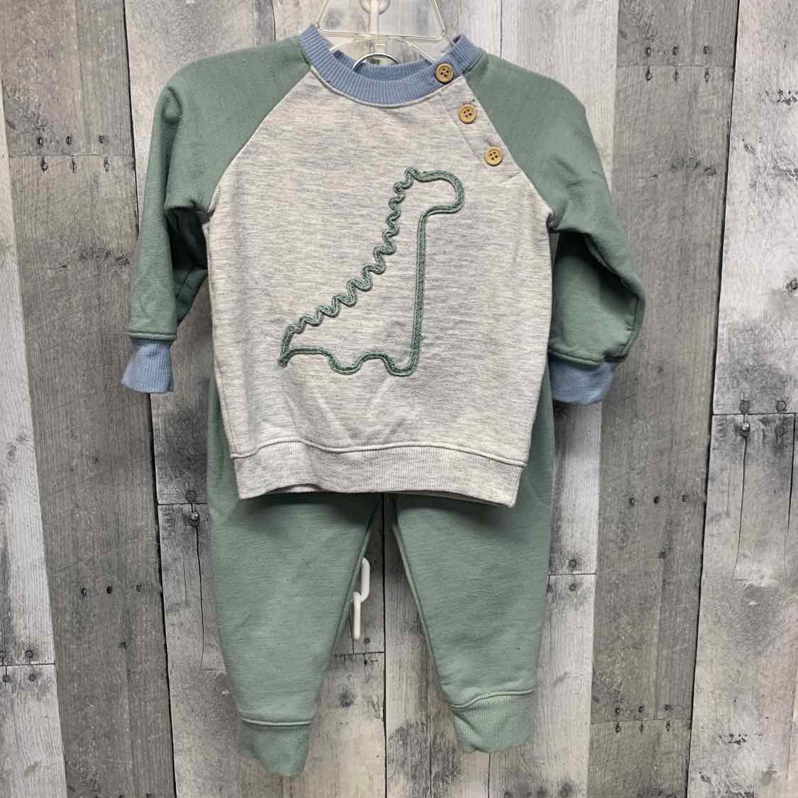 Size 12 Months Gray/Green B Brand Shirt/Pants