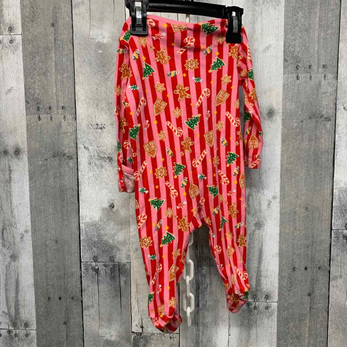 Size 6-9 Months Pink/Red Old Navy Footy PJs