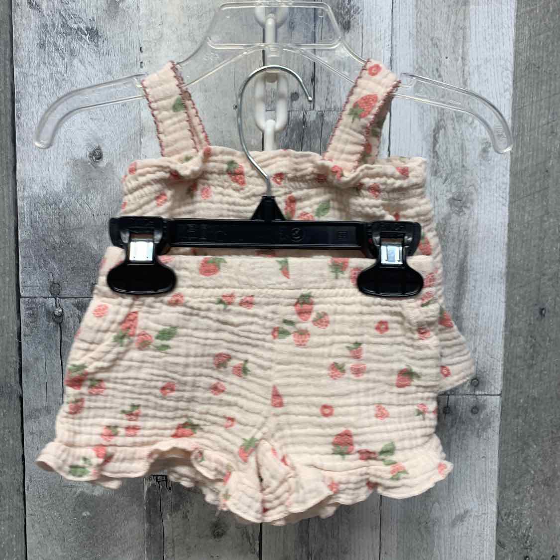 Size 0-3 Months Ivory/Pink B Brand Shirt/Shorts