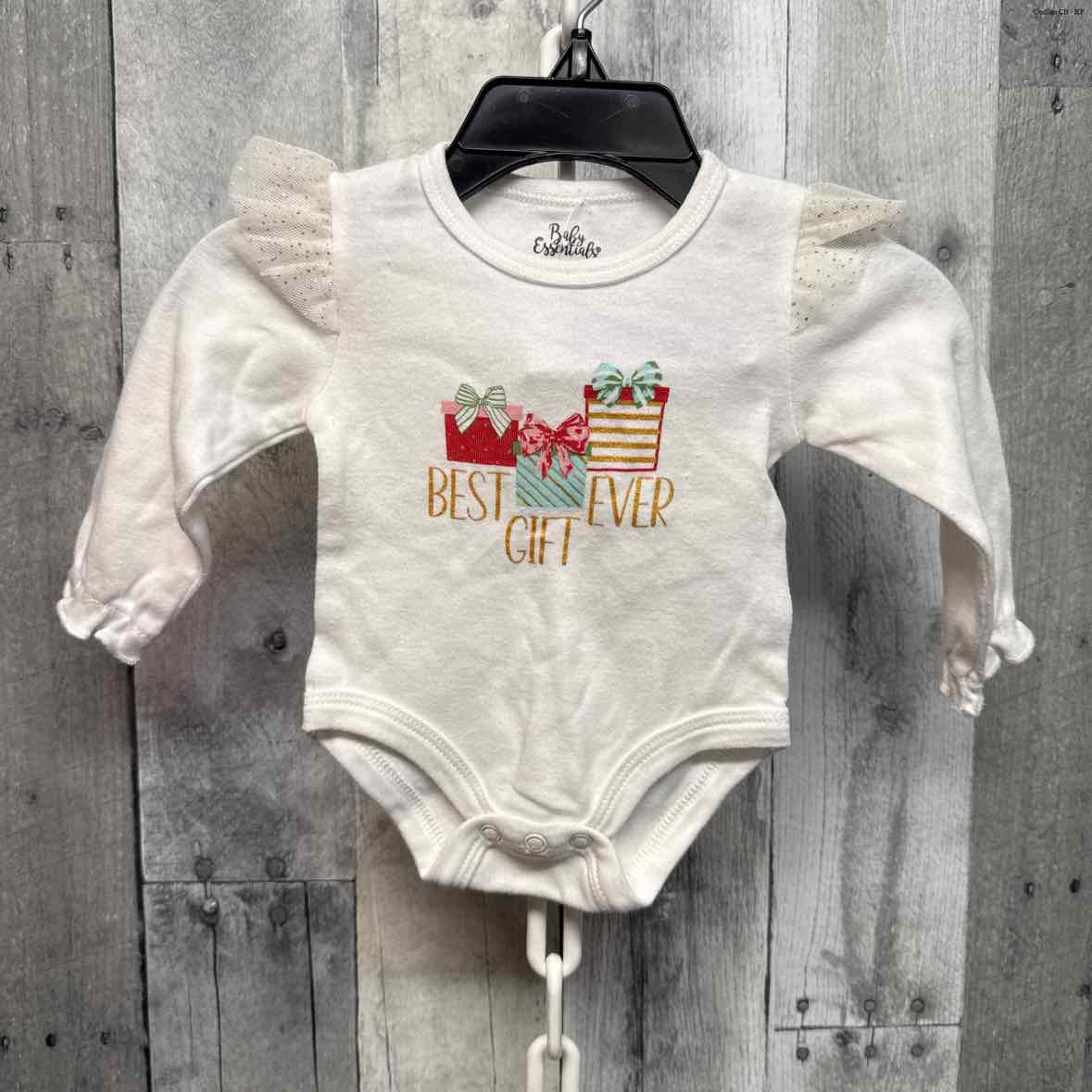 Size 3 Months White Graphic Baby Essentials Bodysuit