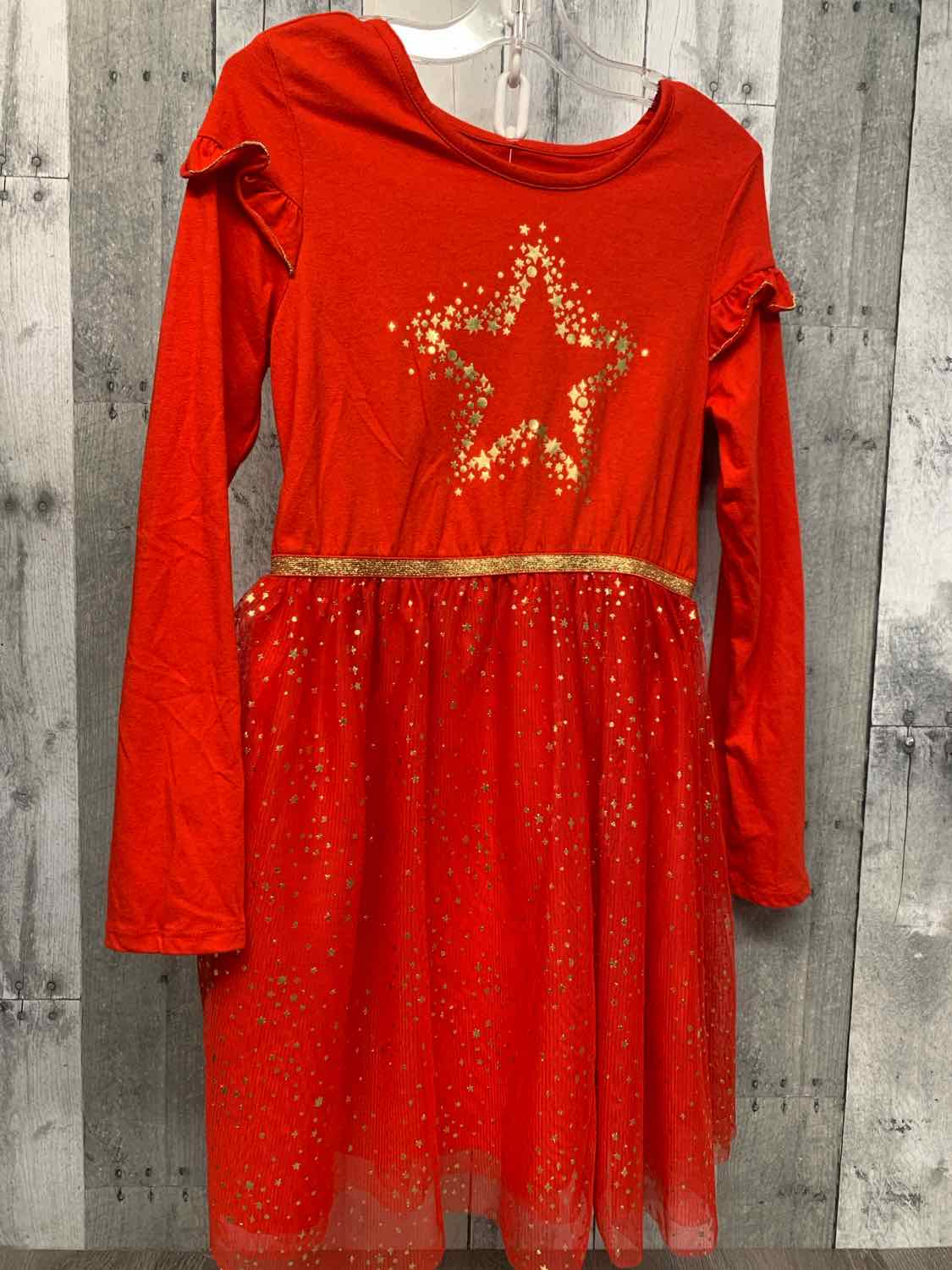 Size 10/12 Red/Gold Cat & Jack LS Dress