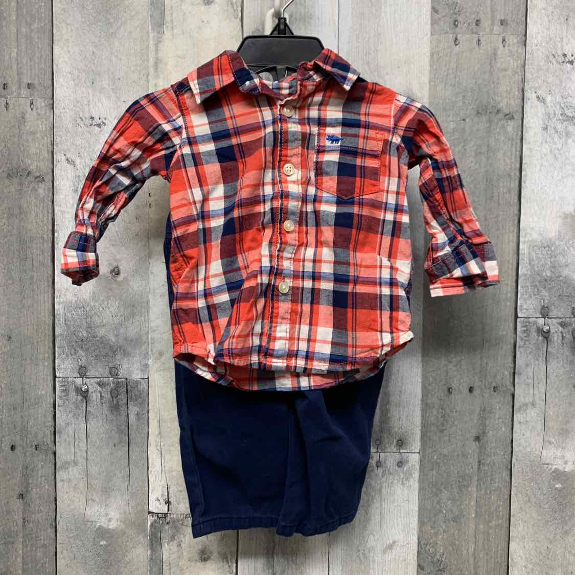 Size 6 Months Navy/Red Carter's Shirt/Pants