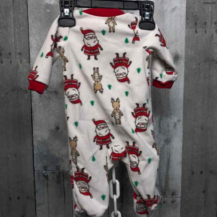 Size Newborn White/Red Just One You Footy PJs