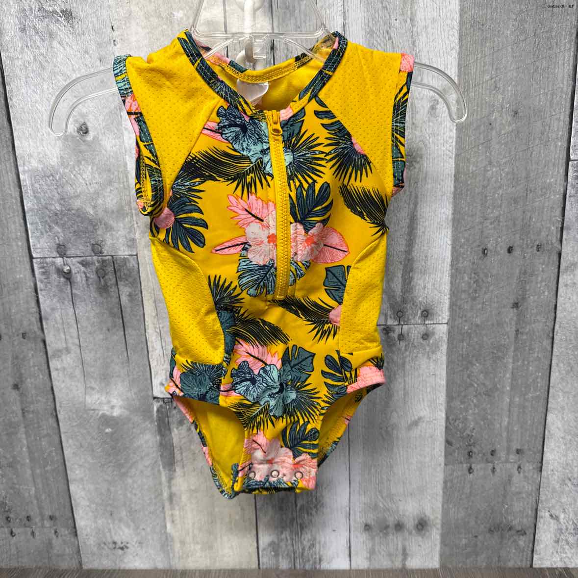 Size 12 Months Yellow/Green Cat & Jack Swim Suit - 1pc - OodlesCB