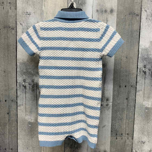 Size 6-12 Months White/Blue Old Navy Romper