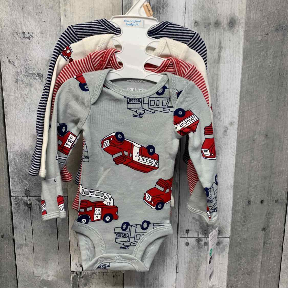 Size Preemie Gray/Red Carter's Bodysuit