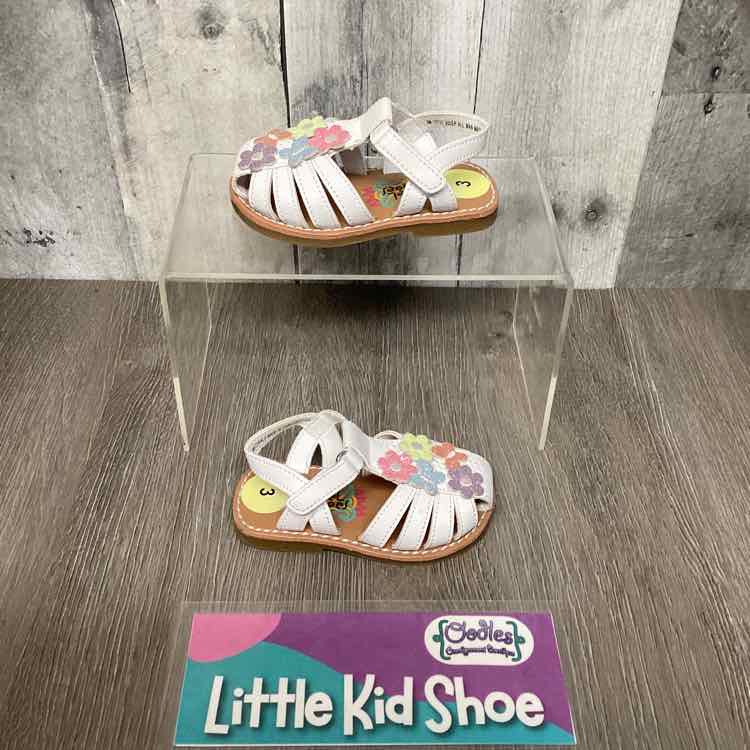 Size 3 White Rachel Sandals - OodlesCB