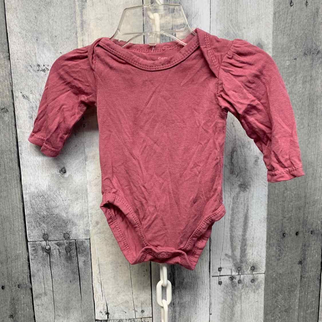 Size 0-3 Months Pink Bamboo Bodysuit