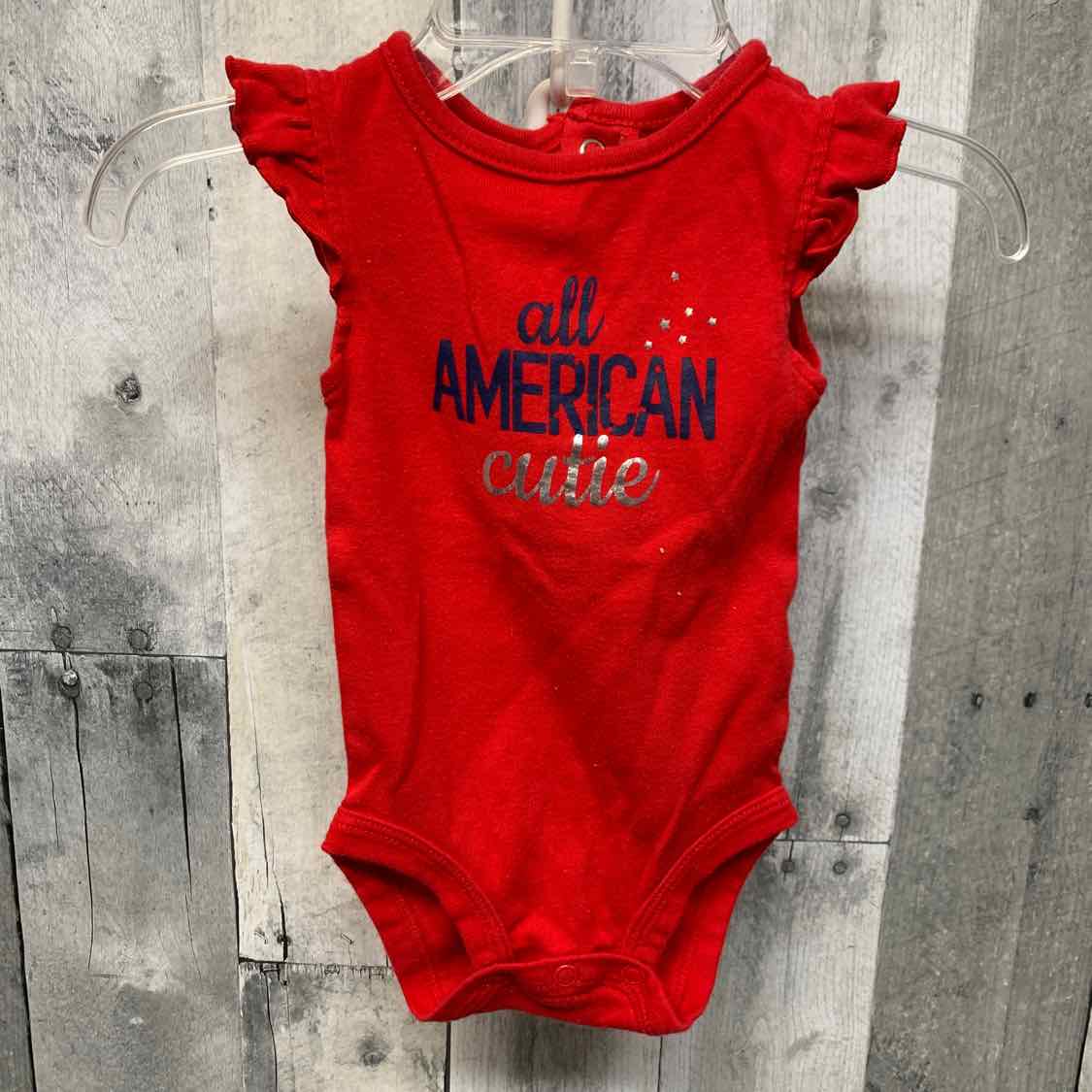 Size 3 Months Red Just One You Bodysuit