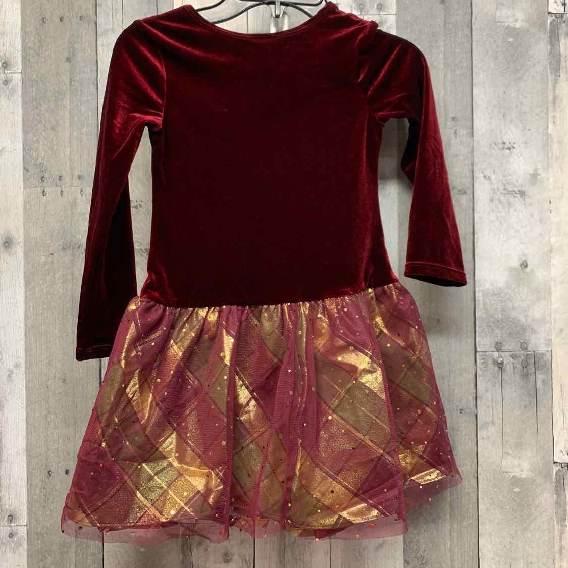 Size 6 Burgundy Bonnie Jean/Baby LS Dress