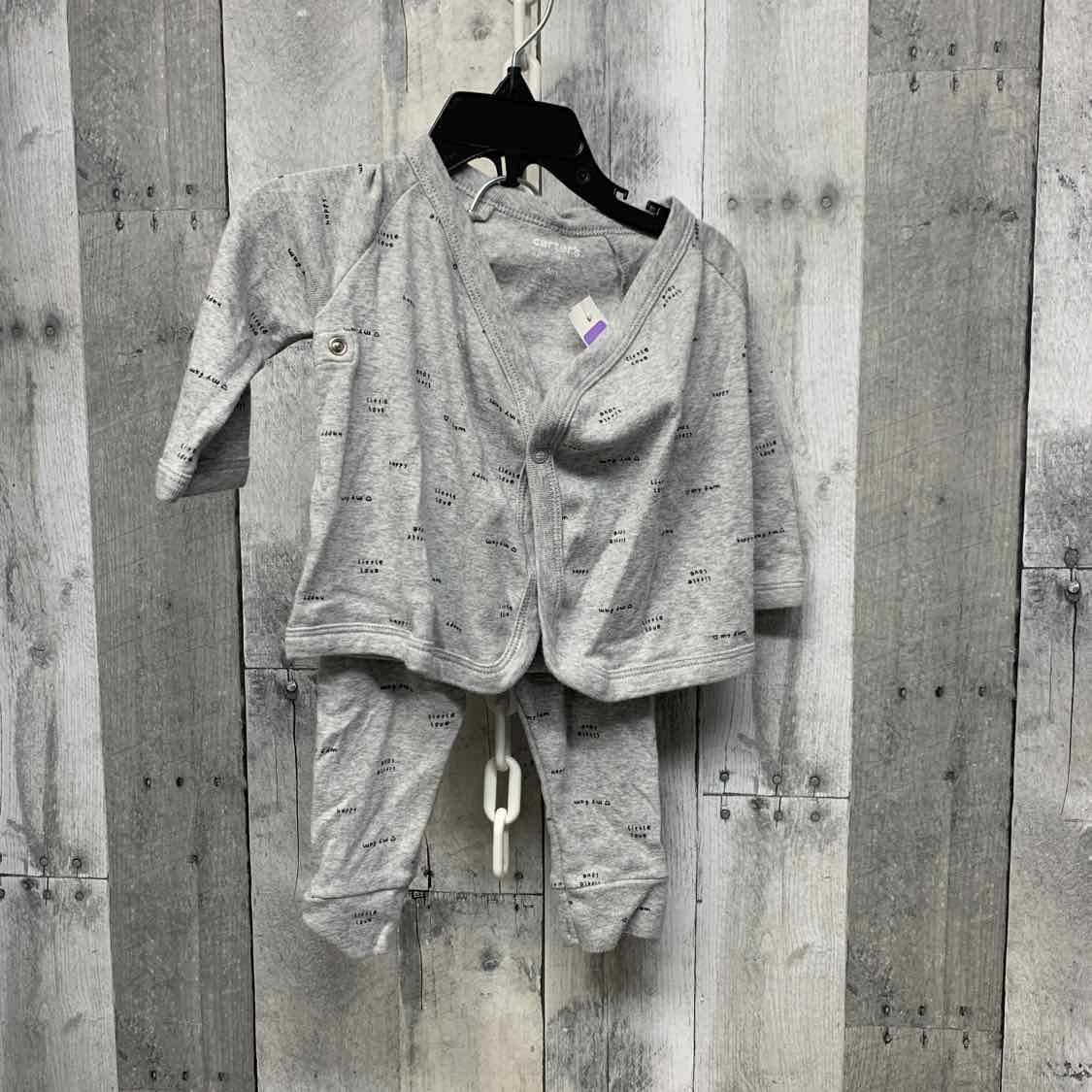 Size 6 Months Gray Print Carter's Shirt/Pants