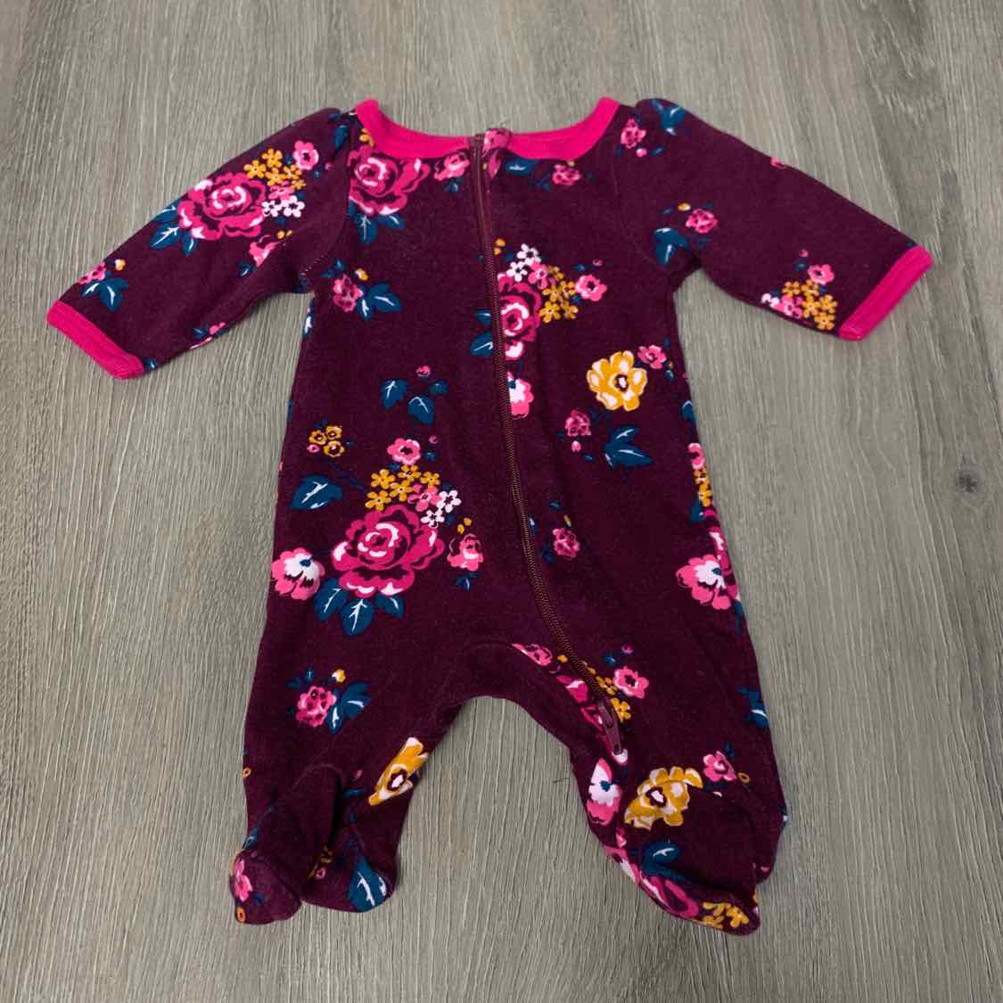 Size Preemie Purple/Pink Wonder Nation Footy PJs