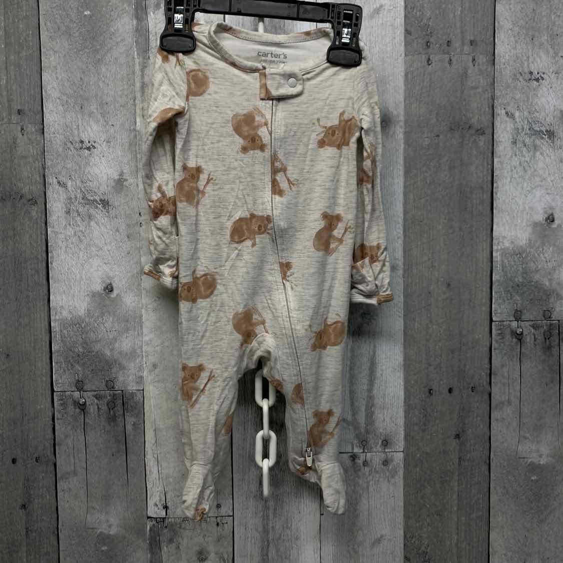 Size 3 Months Gray Print Just One You Footy PJs