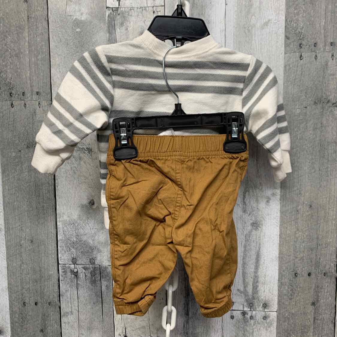 Size 3 Months Gray/Brown Carter's Shirt/Pants