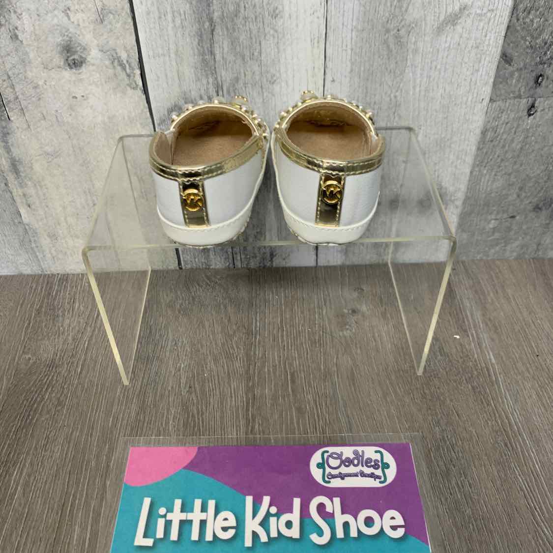 Size 2 White/Gold Michael Kors Slip On Shoes