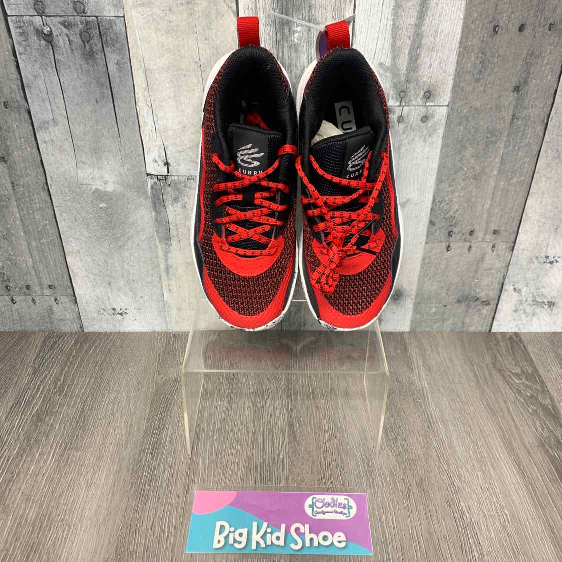 Size 4.5 Black/Red Sport Brand Sneakers