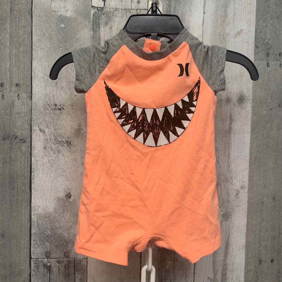 Size Newborn Orange/Gray Hurley Romper - OodlesCB