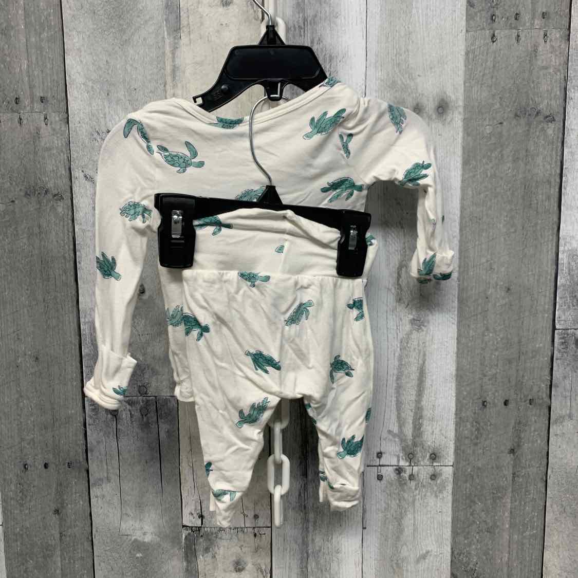 Size 3 Months White/Green Just One You Shirt/Leggings