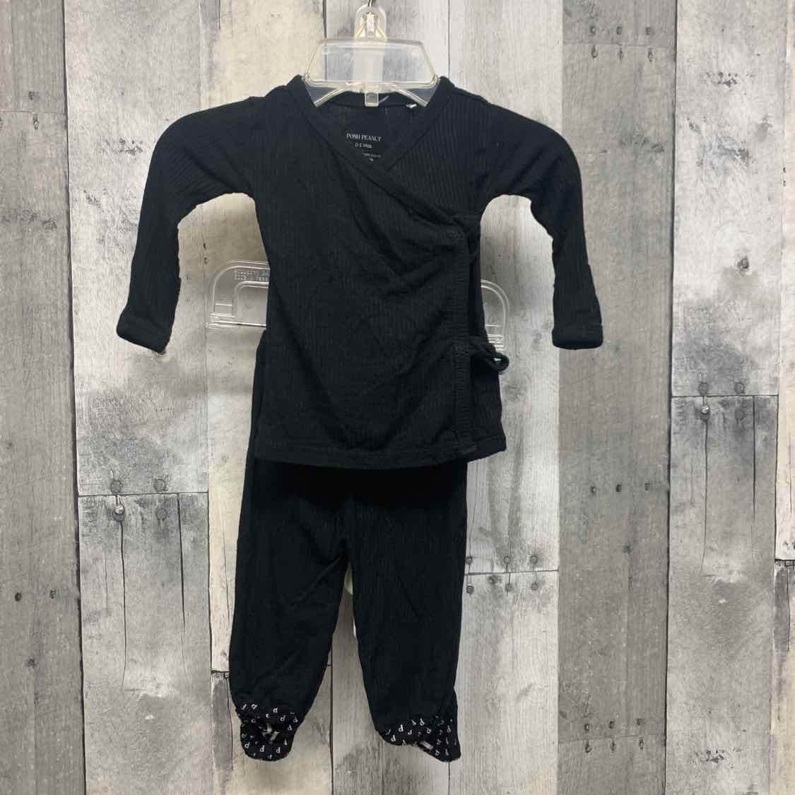 Size 0-3 Months Black Posh Peanut Shirt/Pants