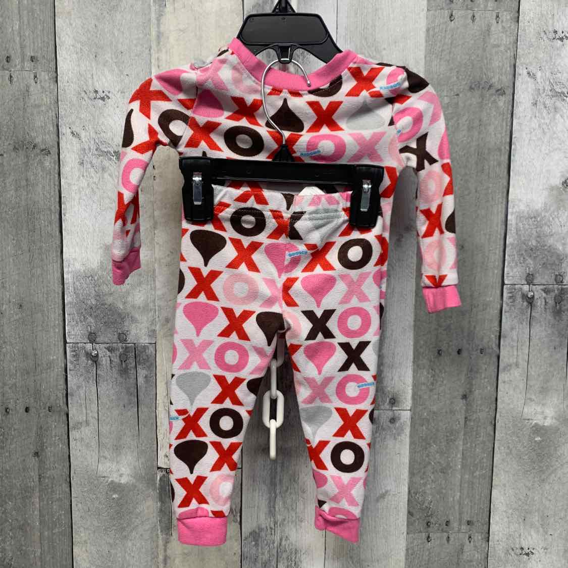 Size 12 Months White/Pink B Brand 2pc PJs