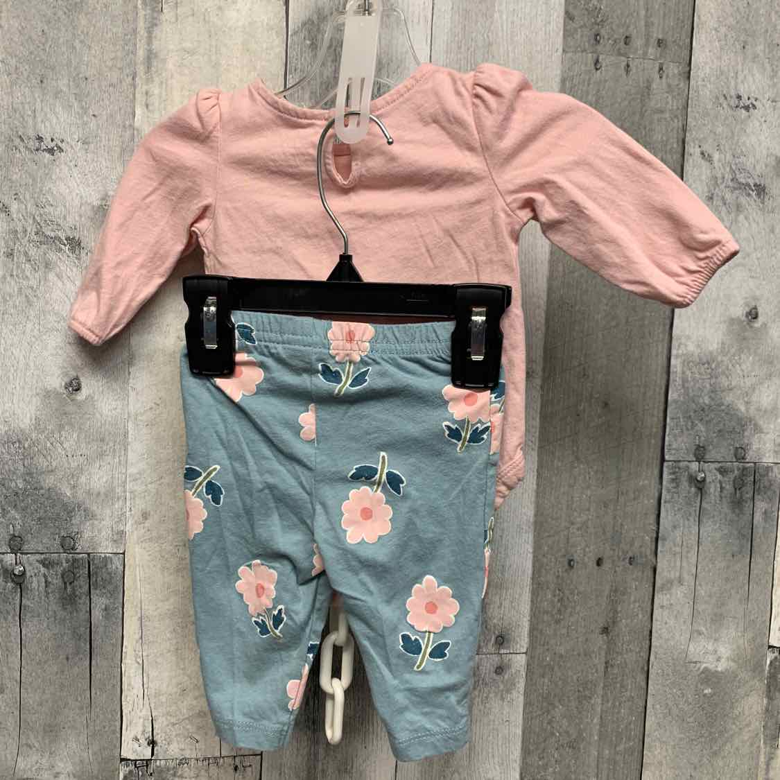 Size 3 Months Pink/Blue Carter's Shirt/Pants