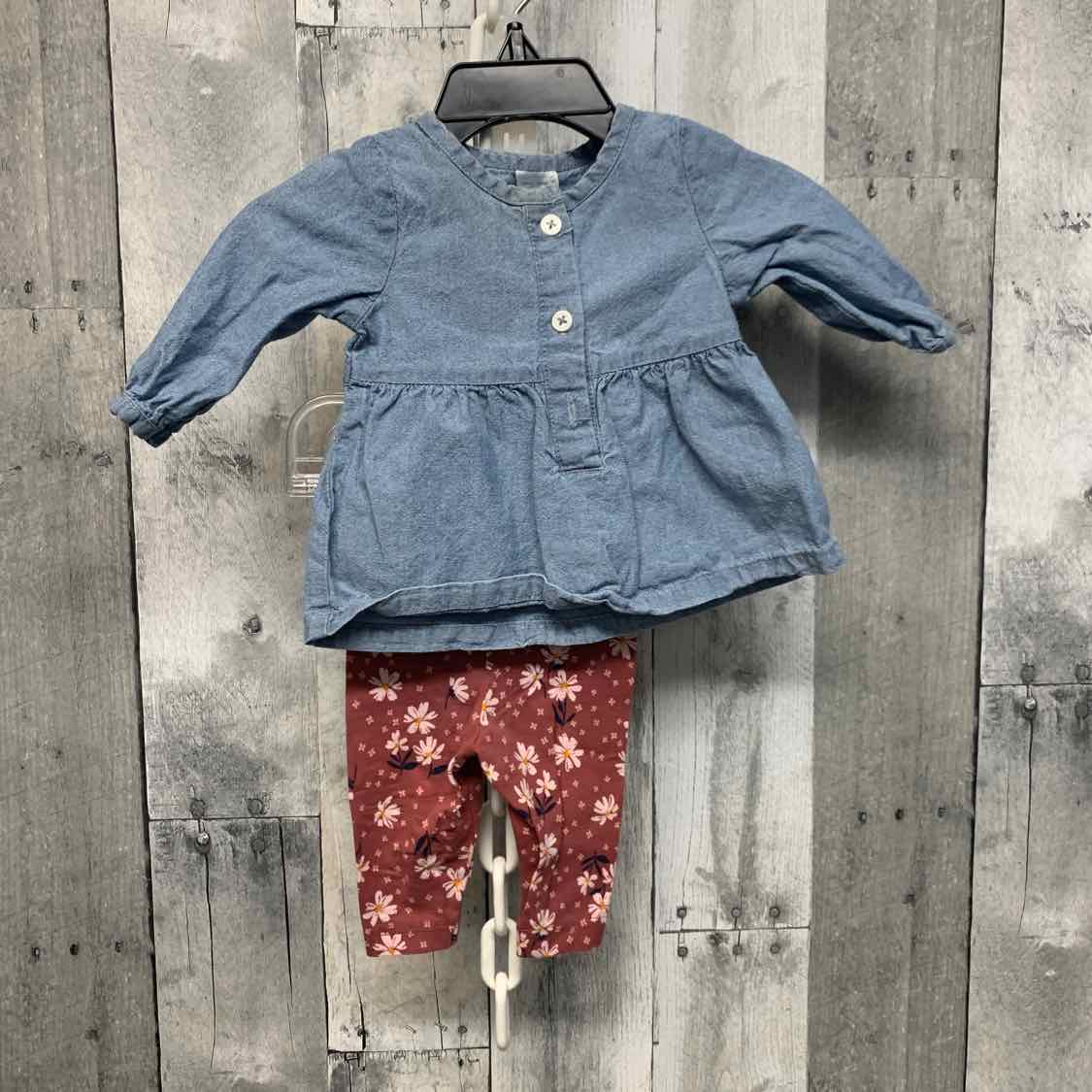 Size Newborn Denim/Purple Carter's Shirt/Leggings