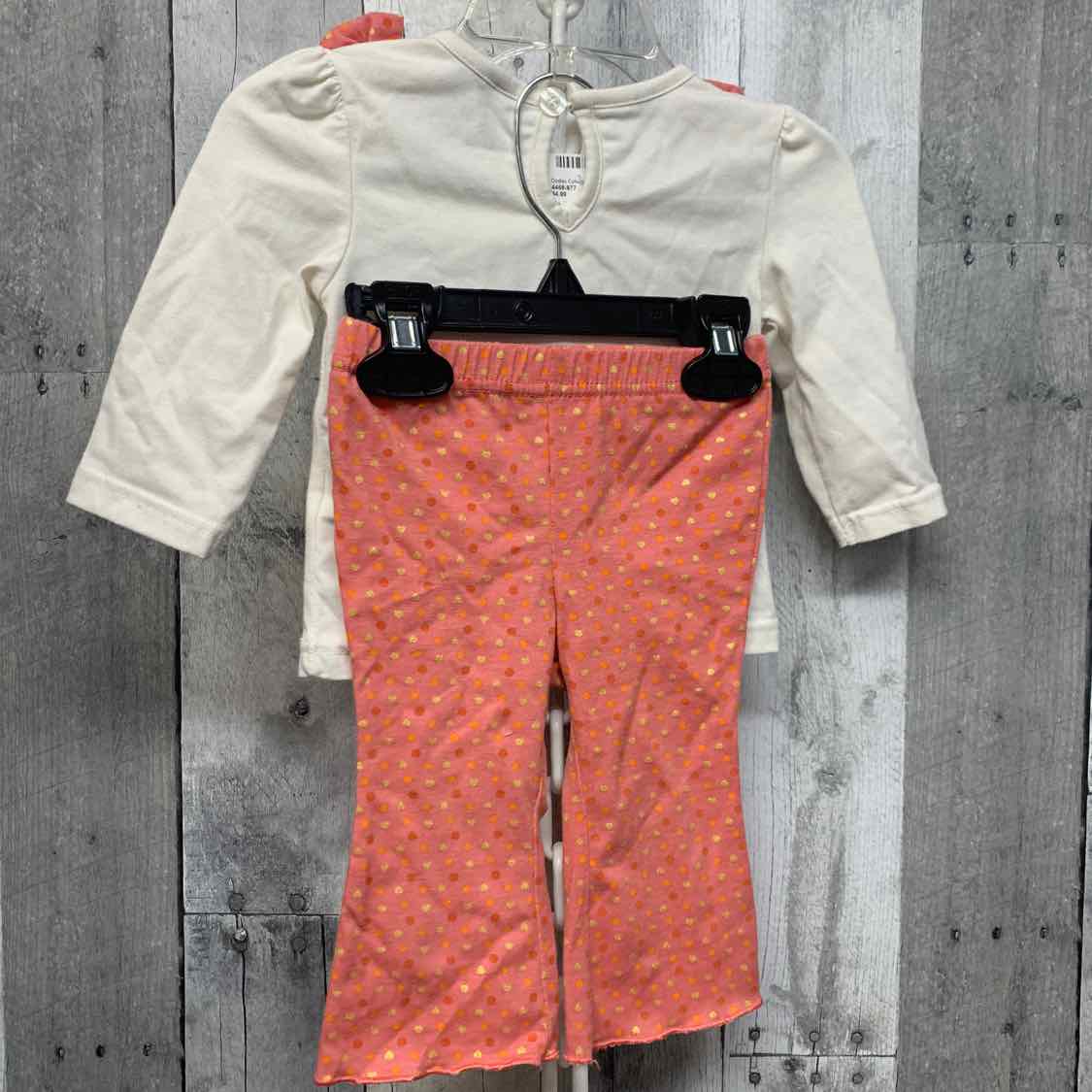 Size 9 Months Ivory/Pink Mid Brand Shirt/Pants