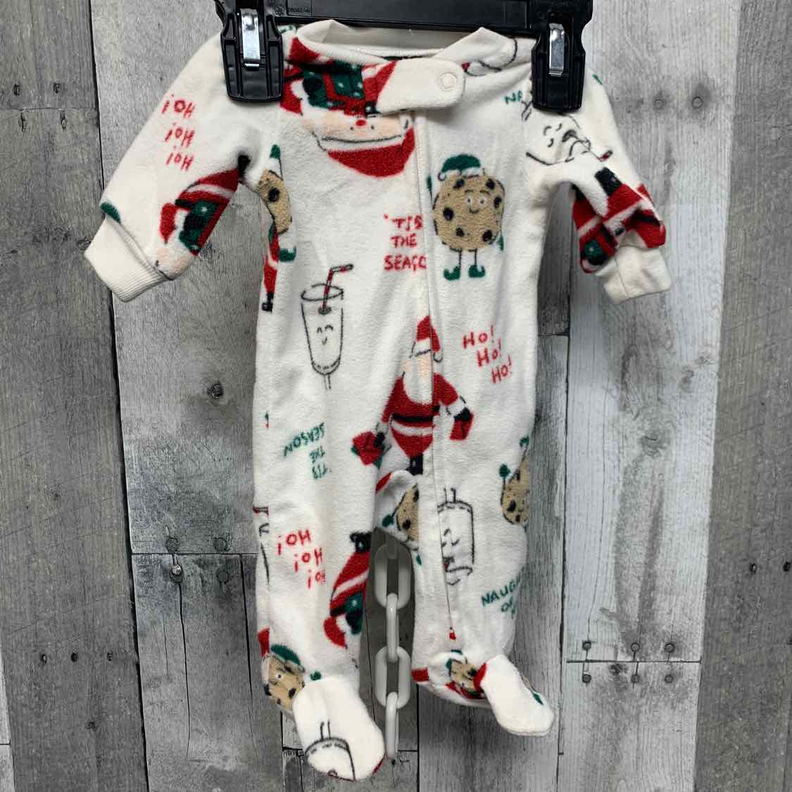 Size Preemie White Print Carter's Footy PJs