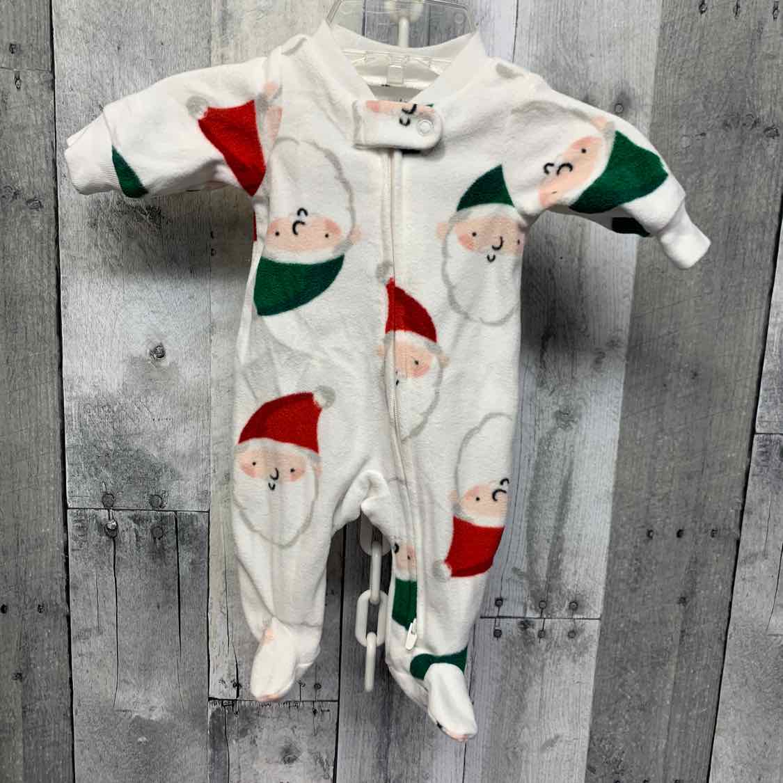 Size Preemie White Print Carter's Footy PJs