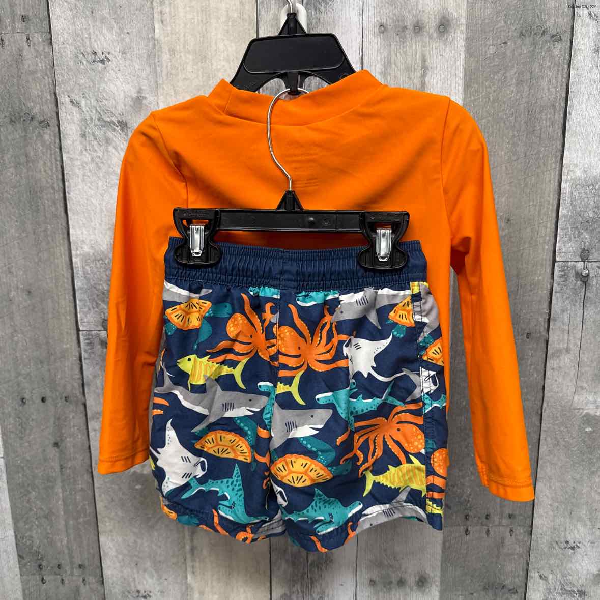 Size 2T Orange/Navy Child of Mine 2pc+ Suit