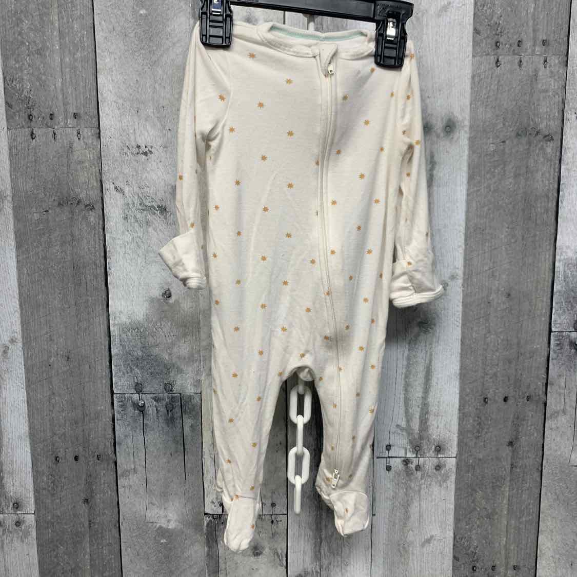 Size 0-3 Months White Print Cloud Island Footy PJs