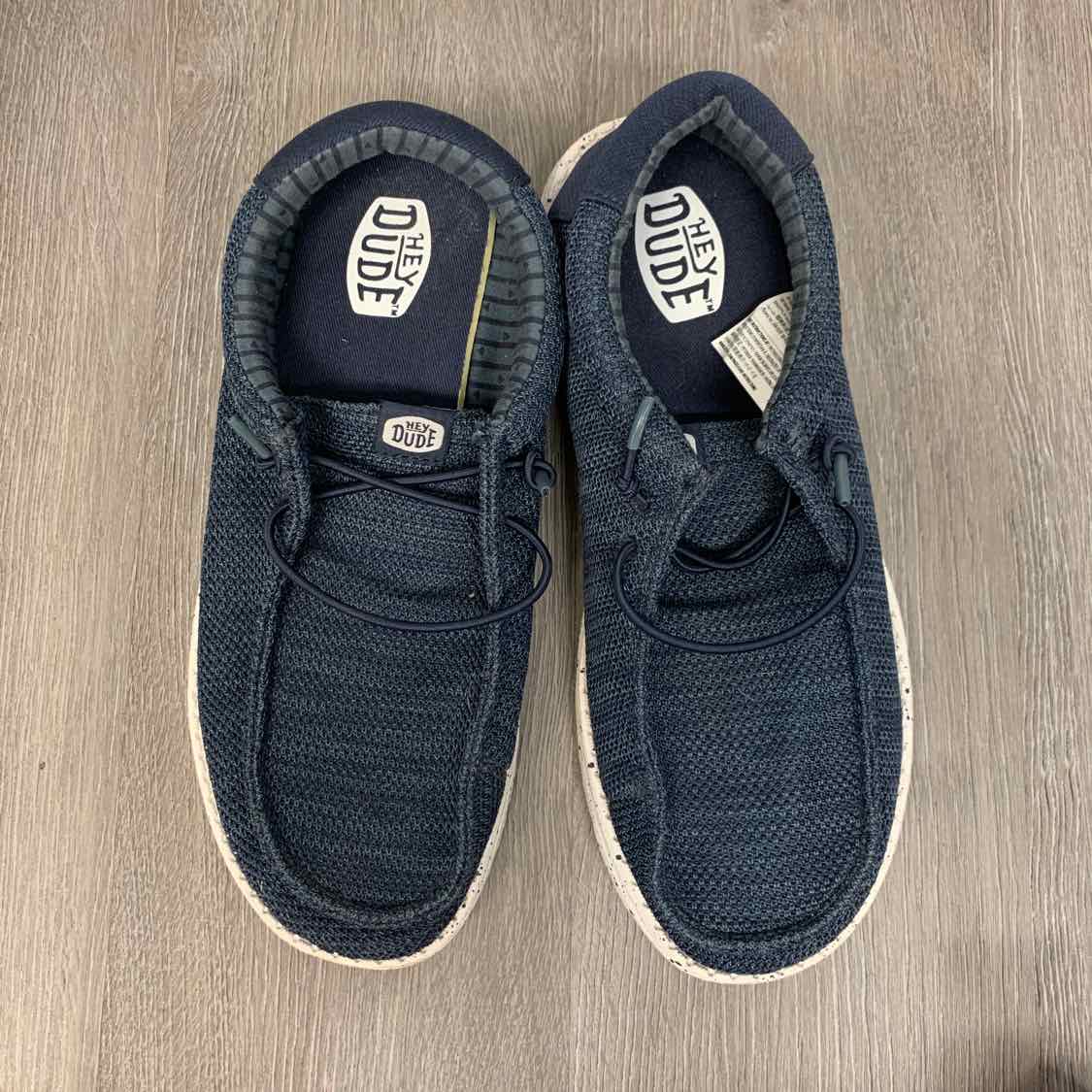 Size 7 Navy/White Hey Dude Loafers