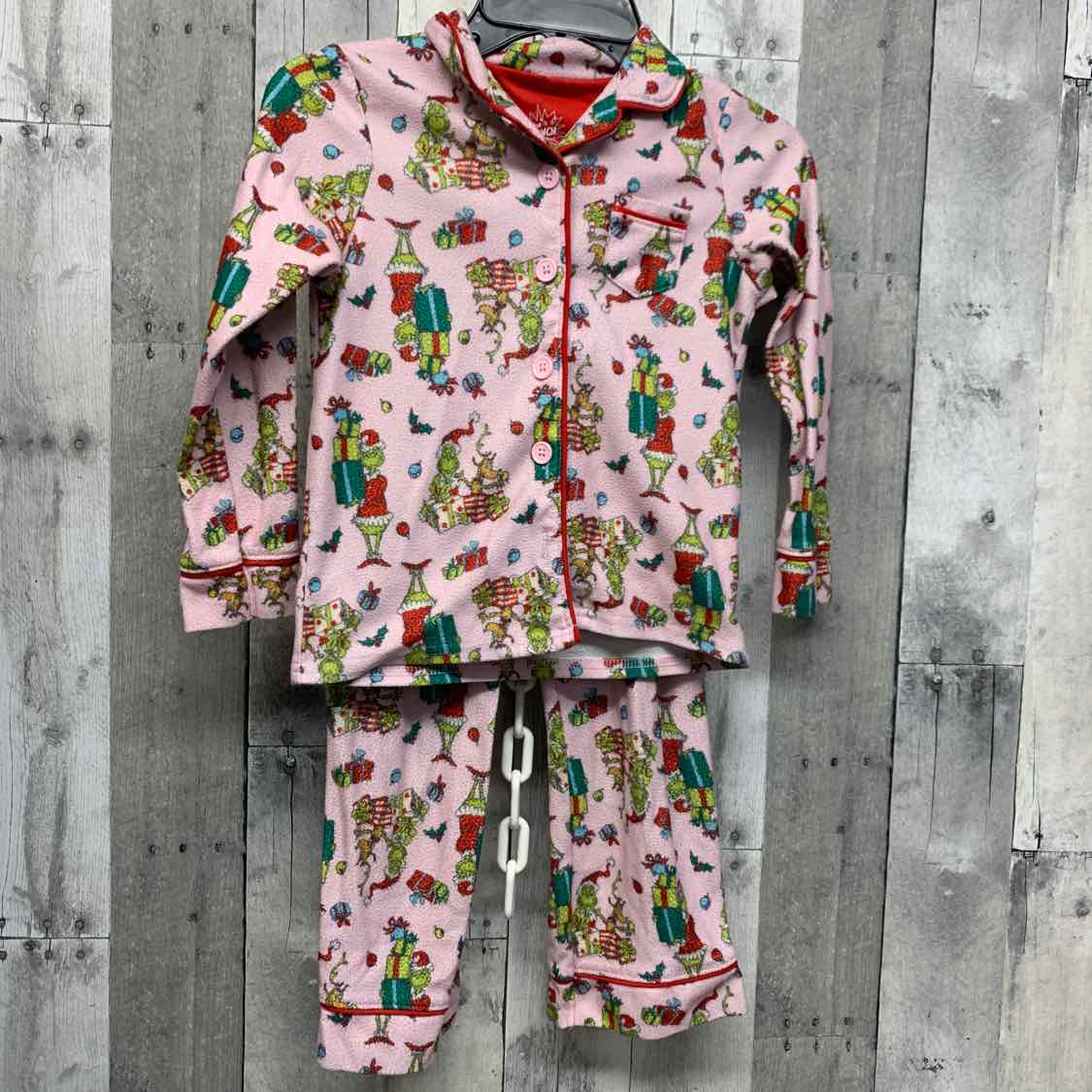 Size 4/5 Pink/Green Dr Seuss 2pc PJs