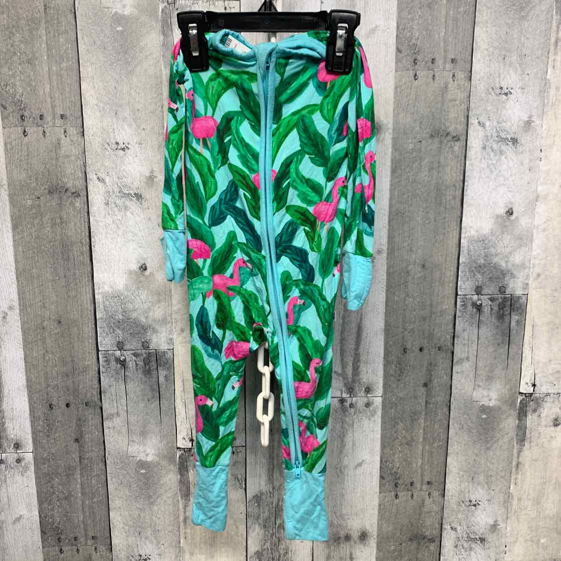 Size 6-12 Months Green/Pink Little Sleepies Footy PJs