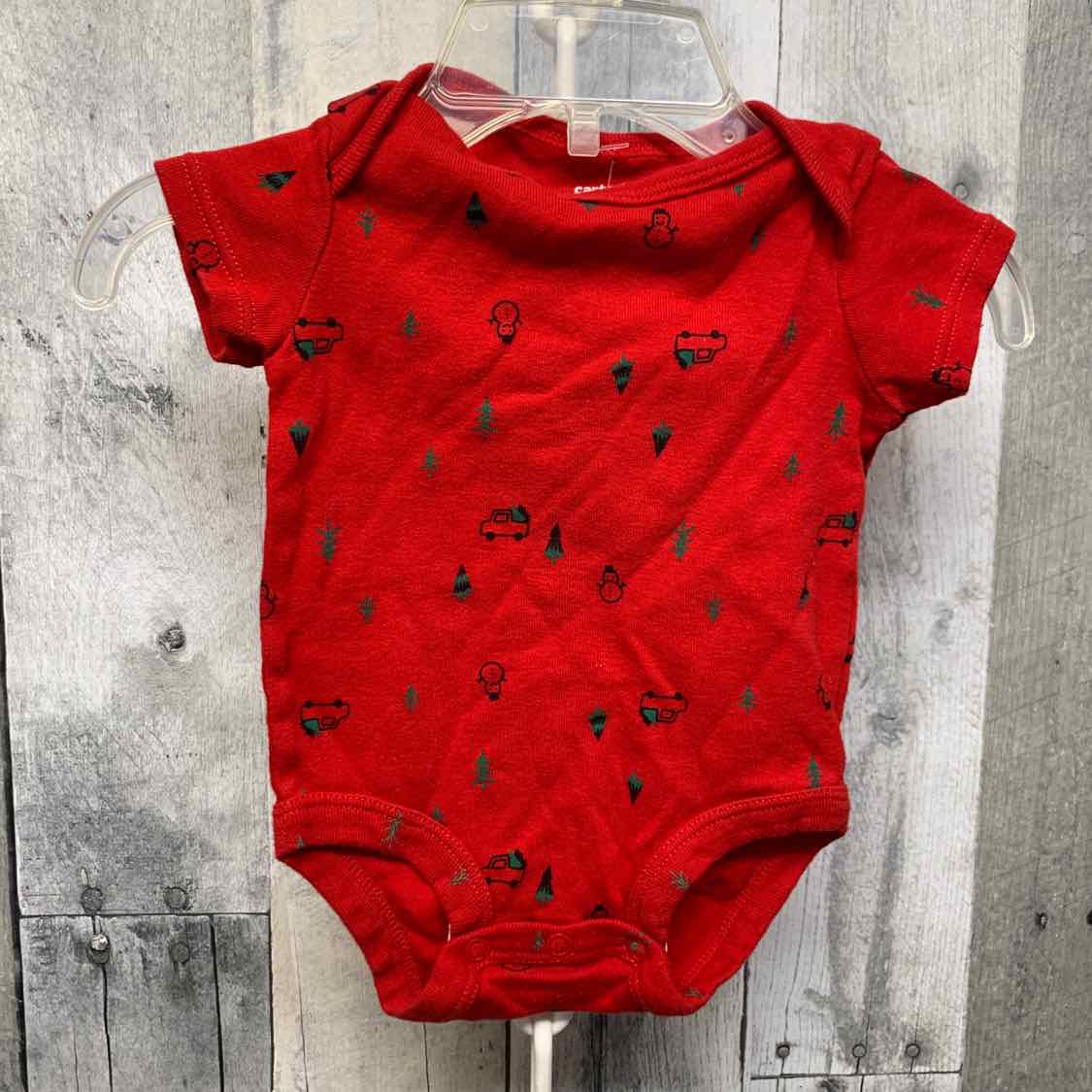 Size 3 Months Red Print Carter's Bodysuit