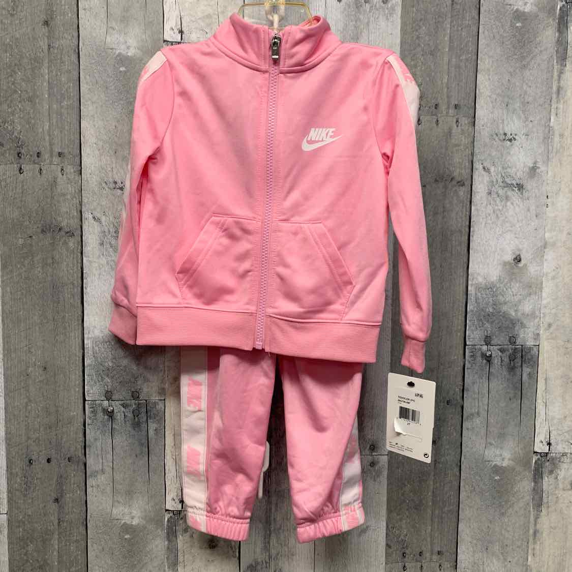 Size 2T Pink/White Sport Brand Jacket/Pants