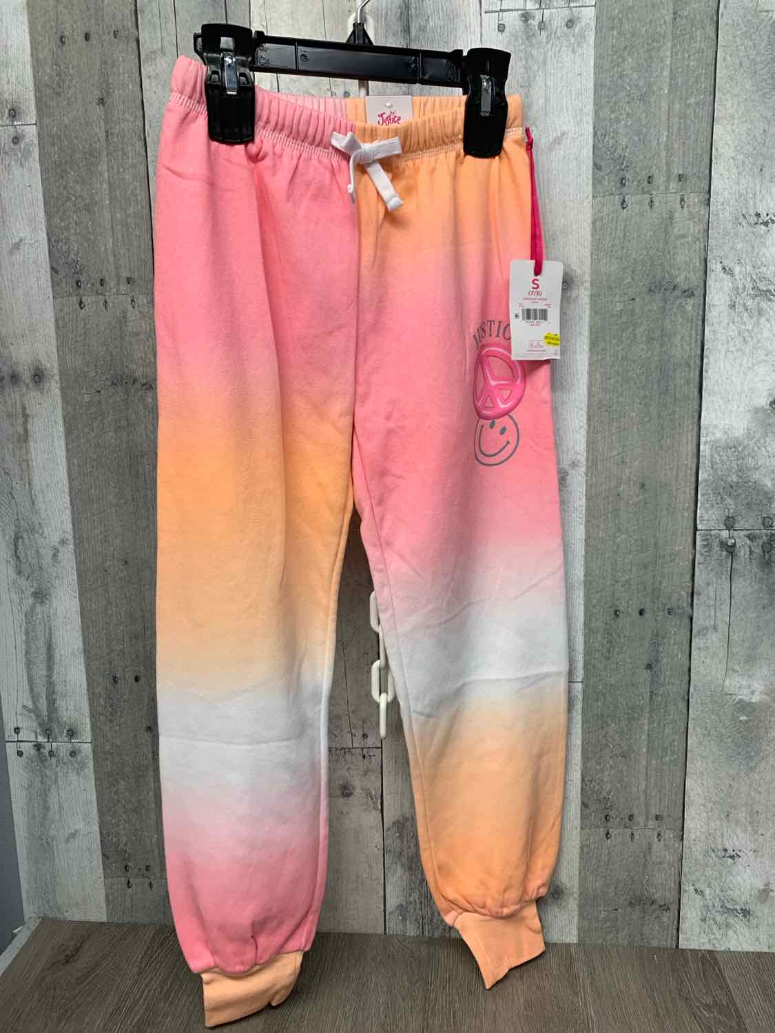 Size 7/8 Pink/Orange Justice Athletic Pants