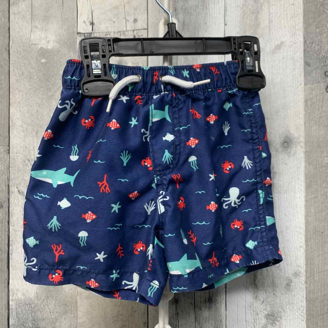 Size 12 Months Navy Print Carter's Swim Trunks