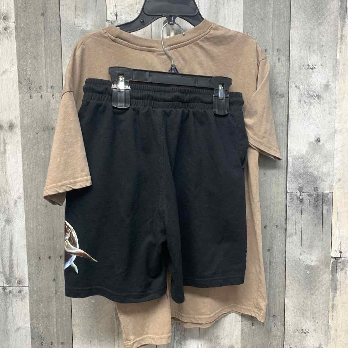 Size 14/16 Tan/Black Jurassic World Shirt/Shorts