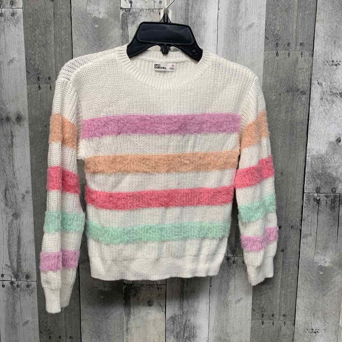 Size 6 White/Pink Epic Threads Sweater - Outer