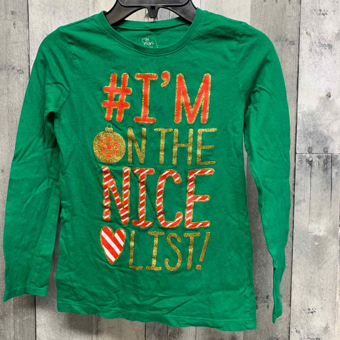 Size 7/8 Green Children's Place Long Sleeve Shirt