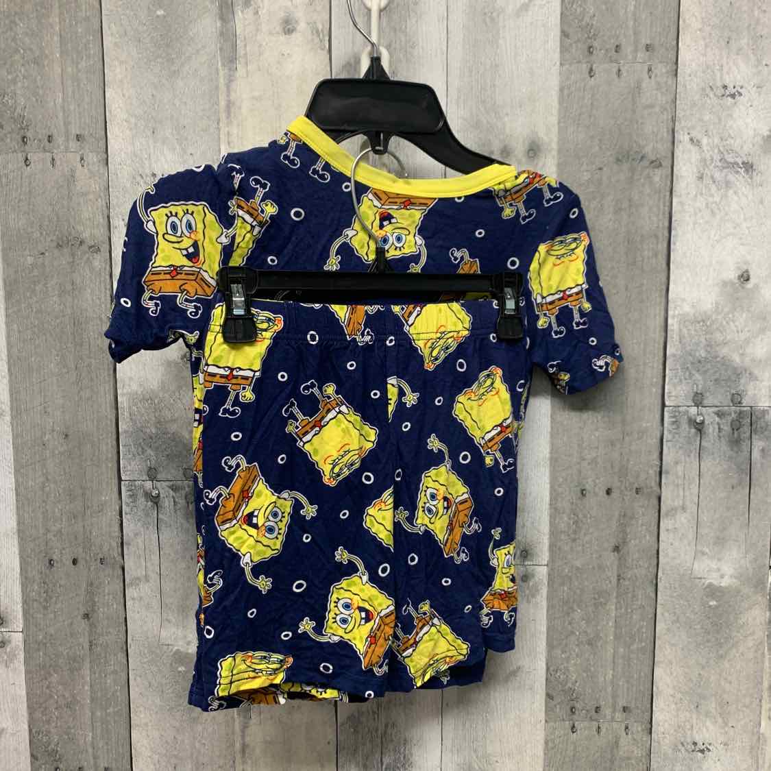 Size 8 Navy/Yellow Bamboo 2pc PJs