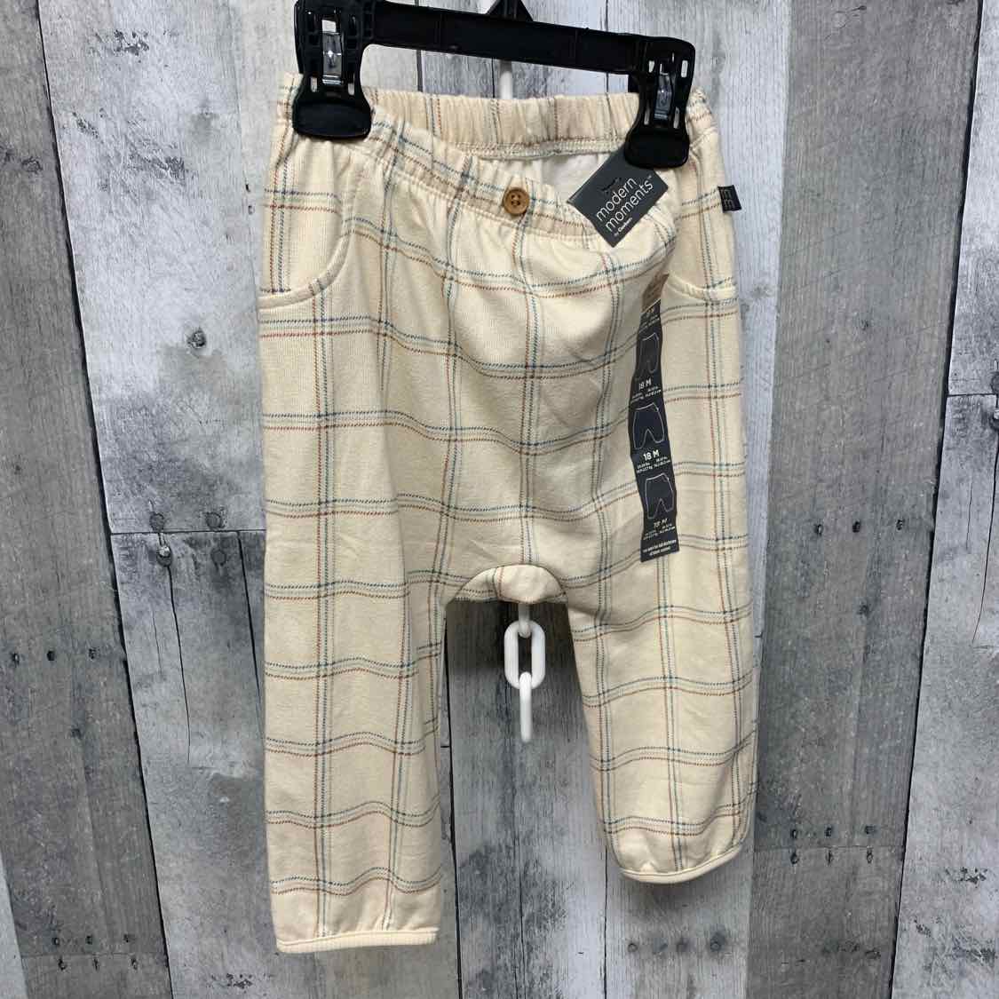 Size 18 Months Tan Plaid Modern Moments by Gerber Pants