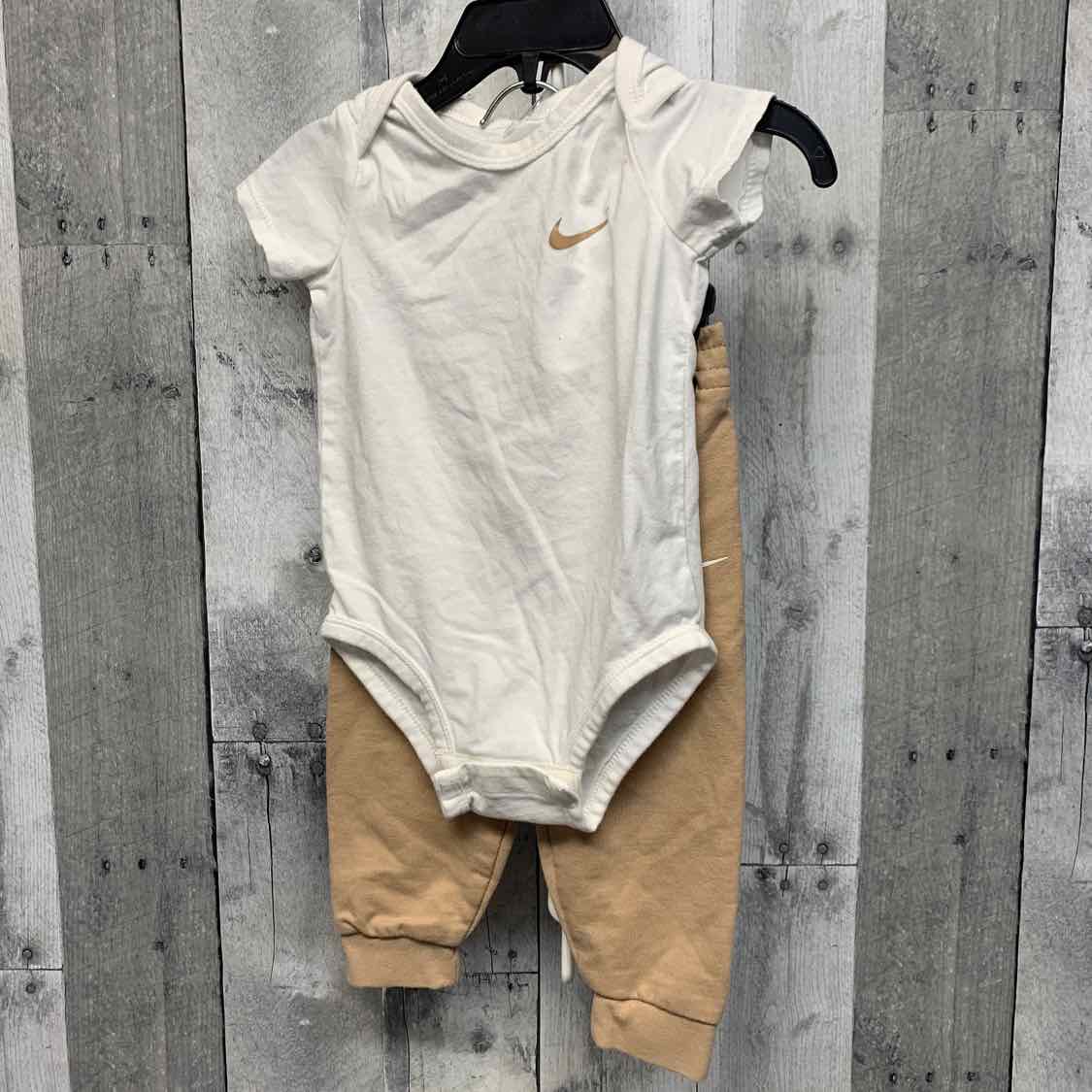 Size 9 Months White/Tan Sport Brand Shirt/Pants