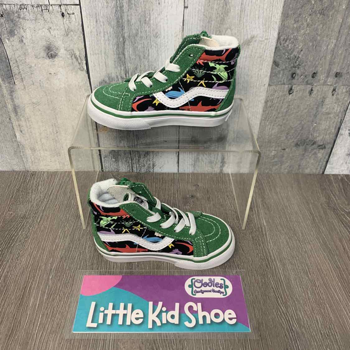 Size 5 Green/Black Vans Sneakers
